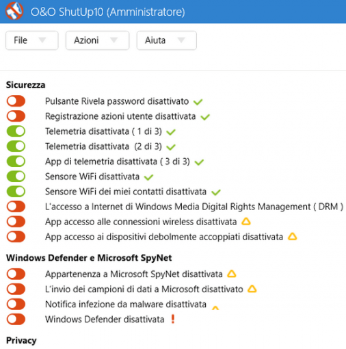 Gestire la privacy su Windows 10/11 con O&O ShutUp 8