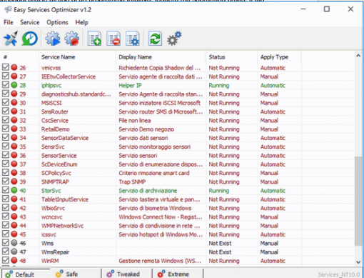 Ottimizzare i servizi di Windows con Easy Service Optimizer 14