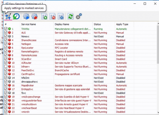 Ottimizzare i servizi di Windows con Easy Service Optimizer 16