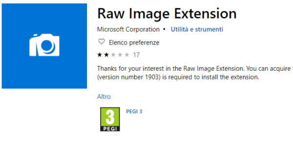 RAW Image extension 