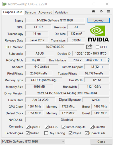 Conoscere dati tecnici della scheda video con GPU-Z 20