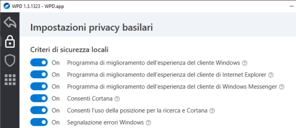 Personalizzare la privacy di Windows con WPD 50