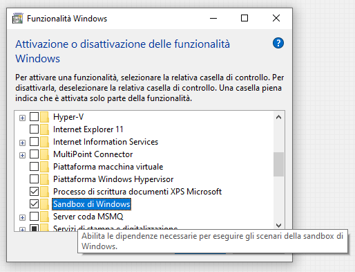 Virtualizzare software con Windows 10 Sandbox 62