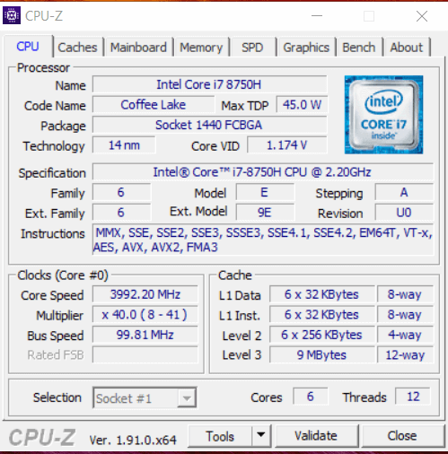 Conoscere dati tecnici del processore con CPU-Z 4