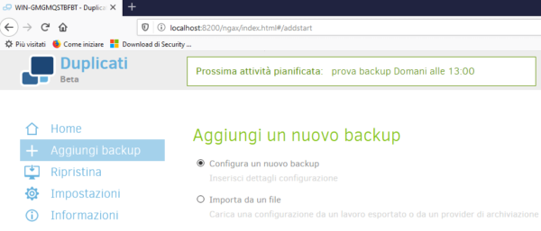software Duplicati 2