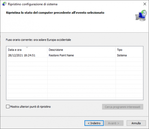 Crea un punto di ripristino con Windows 10 e 11 24