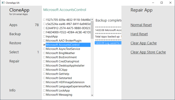 Backup impostazioni di app e programmi con CloneApp 40
