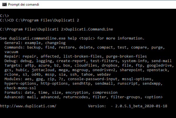 Prompt dei comandi Duplicati