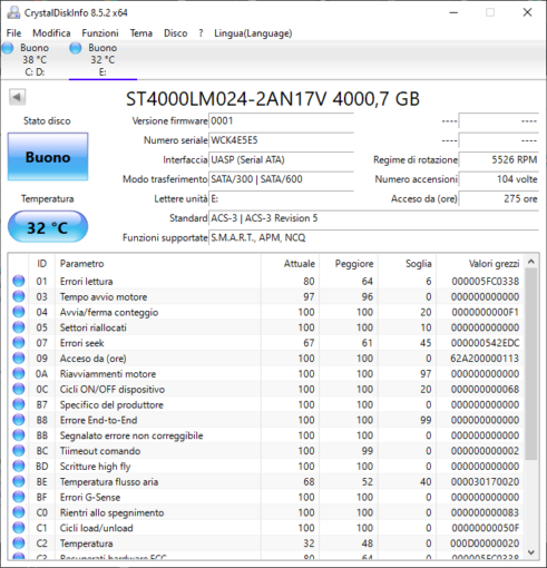 Tools per monitorare prestazioni e salute hard disk e SSD 72