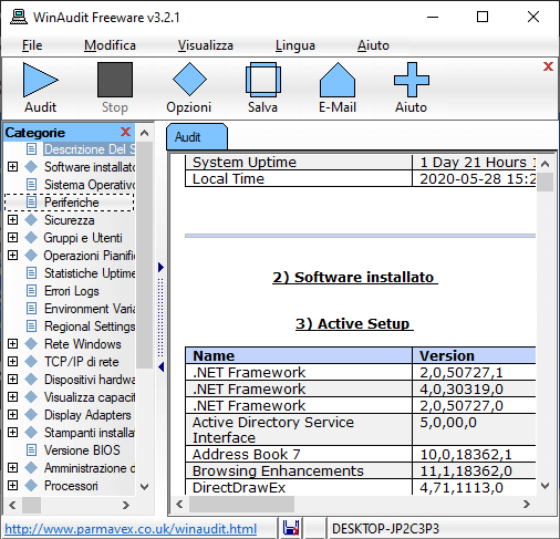 Creare un inventario del PC con WinAudit 26