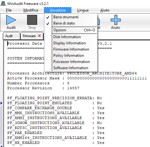 Creare un inventario del PC con WinAudit 30