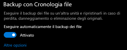 Utilizzare la cronologia file di Windows 10/11 106