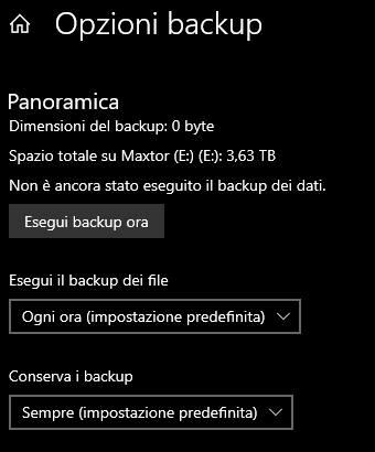 Utilizzare la cronologia file di Windows 10/11 108