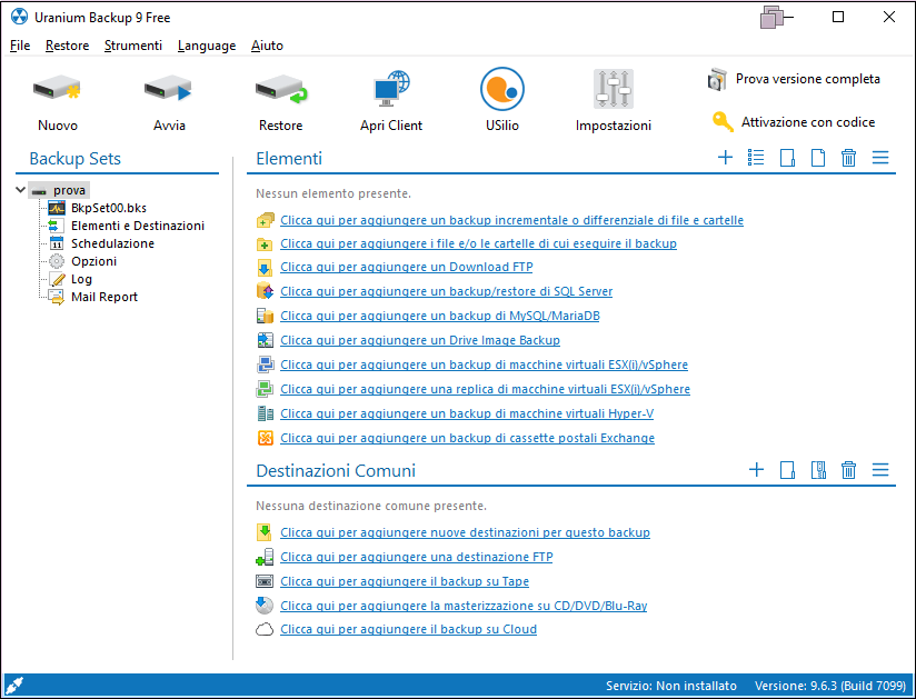 Backup dei dati con Uranium Backup 42