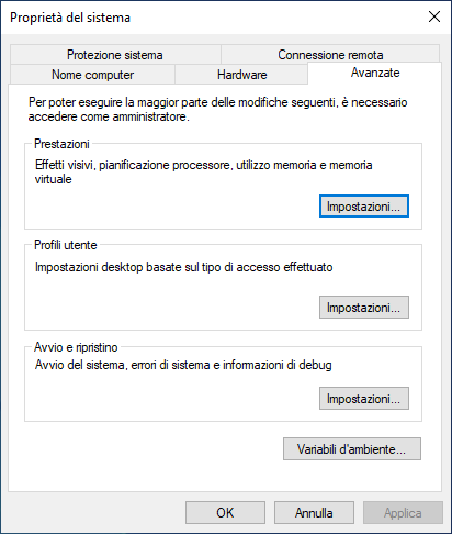 Creare scorciatoie desktop per la finestra System di Windows 10 48