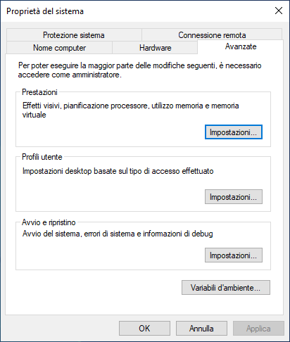 Creare scorciatoie desktop per la finestra System di Windows 10/11 96