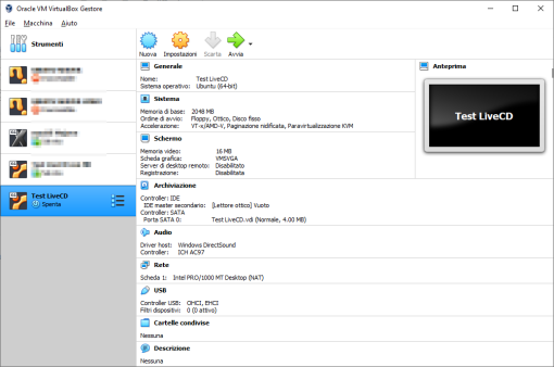 Avviare ISO LiveCD LiveUSB con VirtualBox 108