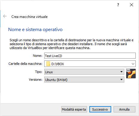 Avviare ISO LiveCD LiveUSB con VirtualBox 96