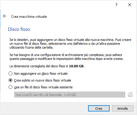 Avviare ISO LiveCD LiveUSB con VirtualBox 100