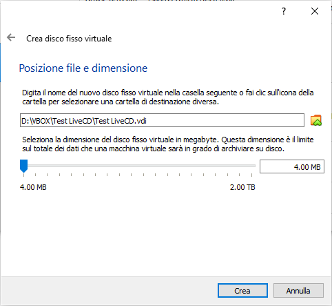 Avviare ISO LiveCD LiveUSB con VirtualBox 106
