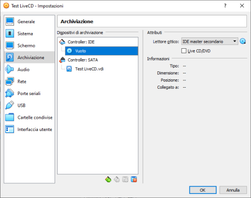 Avviare ISO LiveCD LiveUSB con VirtualBox 110