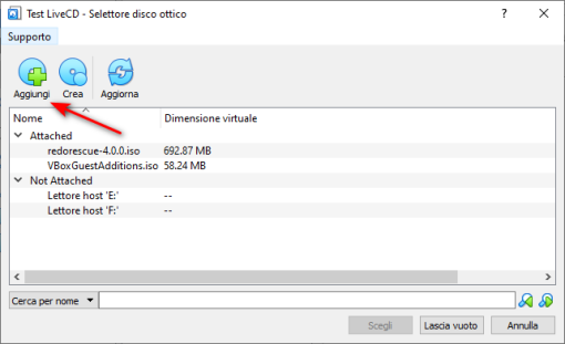 Avviare ISO LiveCD LiveUSB con VirtualBox 114