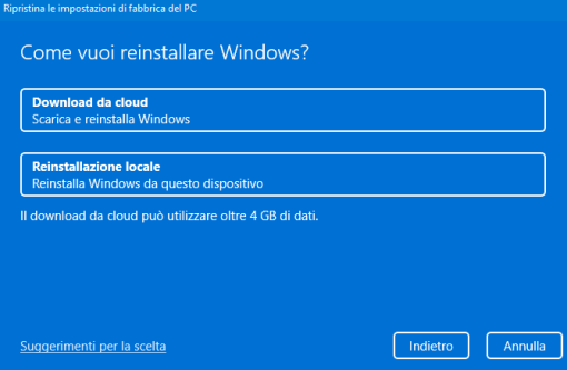 Come ripristinare reinstallare Windows 10 e 11 con il cloud 24